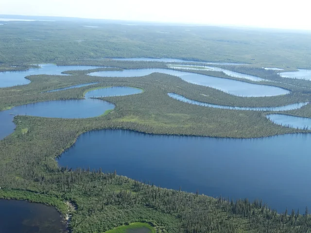 Mackenzie River Delta, ~125 miles north of the Arctic Circle near Inuvik, Northwest Territories, Canada landscape